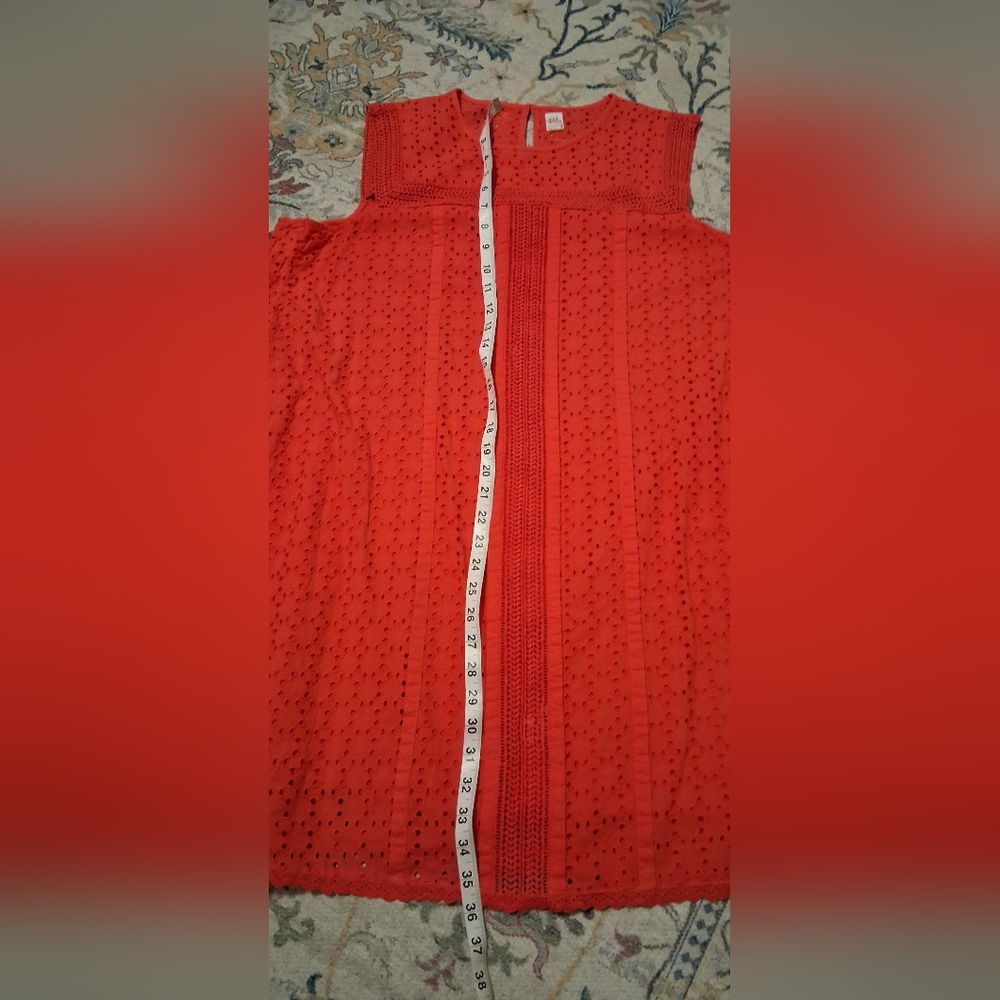 Gap Bright Coral Eyelet Sleeveless Mini - Picture 4 of 4